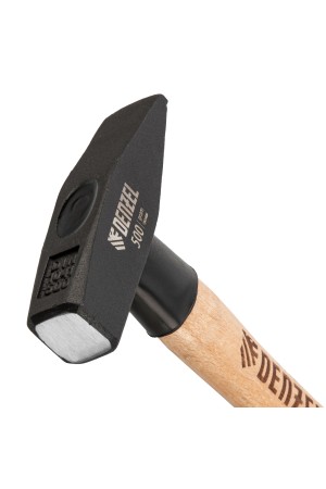 Молоток слесарный, 500 г, кованый квадратный боек, буковая рукоятка Denzel