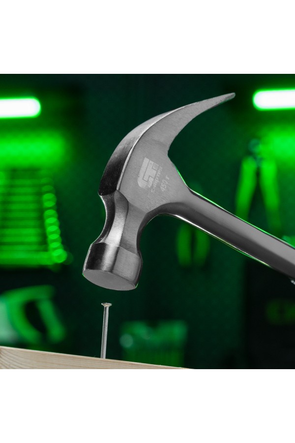 Молоток-гвоздодер, металлическая трубчатая обрезиненная рукоятка, вес 450 г, боек 27 мм Сибртех