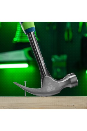 Молоток-гвоздодер, металлическая трубчатая обрезиненная рукоятка, вес 450 г, боек 27 мм Сибртех