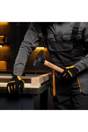 Молоток слесарный, 1000 г, кованый квадратный боек, буковая рукоятка Denzel