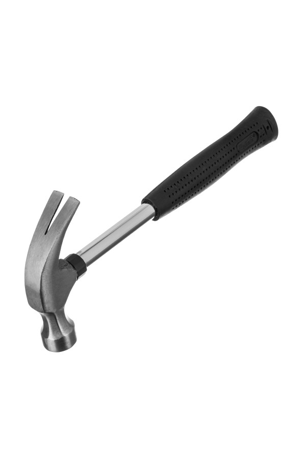 Молоток-гвоздодер, 450 г, боек 27 мм, металлическая трубчатая обрезиненная рукоятка Sparta