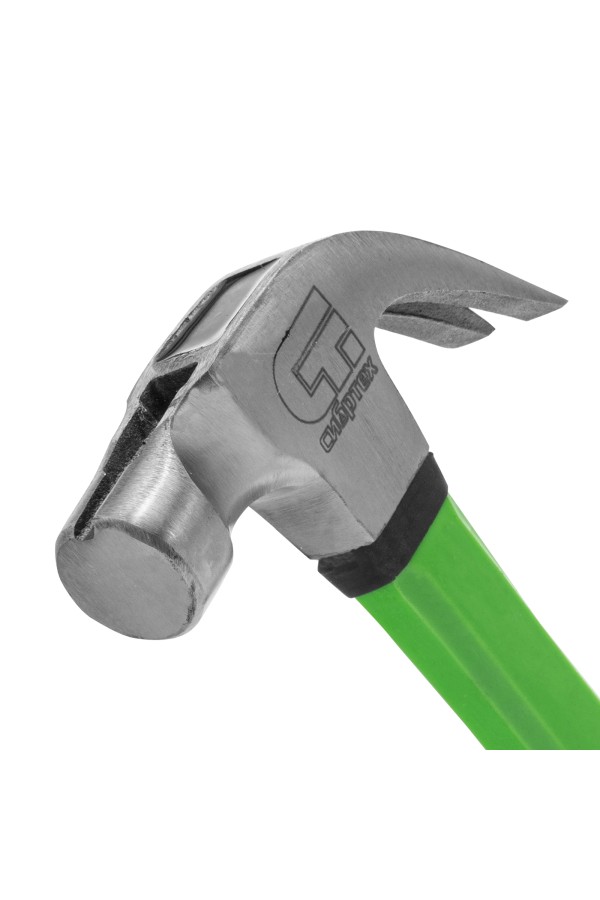 Молоток-гвоздодер, 450 г, с магнитом, фибергласовая обрезиненная рукоятка Сибртех