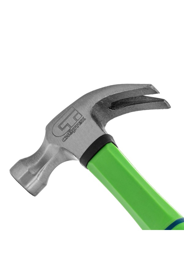 Молоток-гвоздодер, 450 г, фибергласовая обрезиненная рукоятка Сибртех