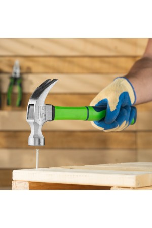 Молоток-гвоздодер, 450 г, фибергласовая обрезиненная рукоятка Сибртех