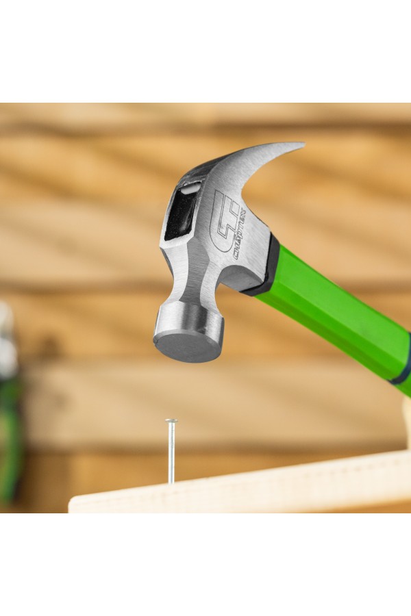 Молоток-гвоздодер, 450 г, фибергласовая обрезиненная рукоятка Сибртех