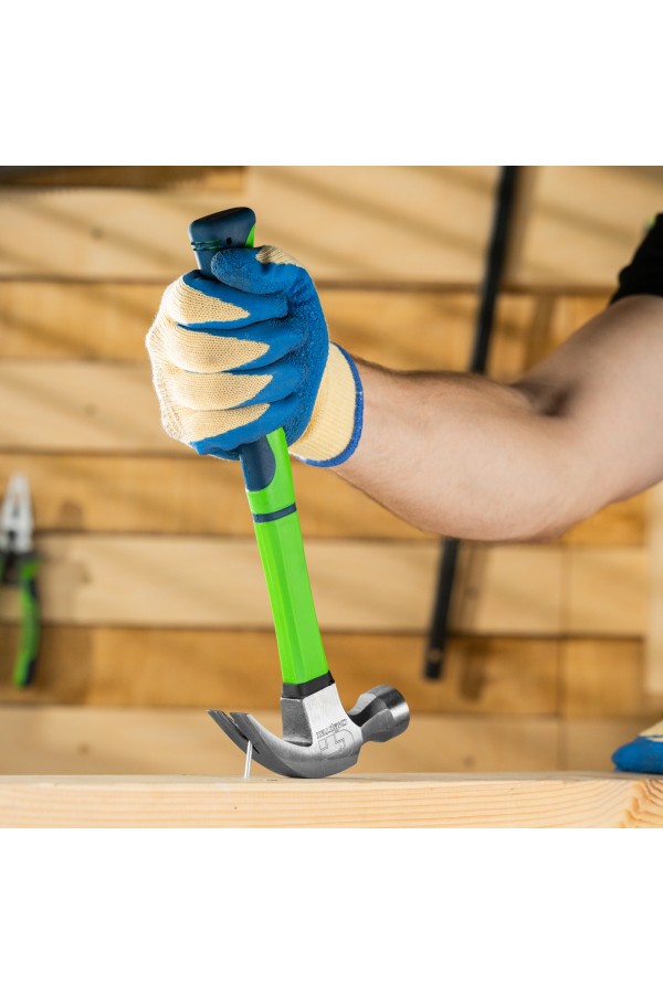 Молоток-гвоздодер, 450 г, фибергласовая обрезиненная рукоятка Сибртех