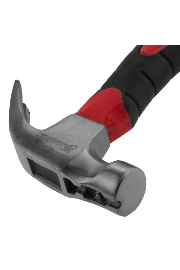 Молоток-гвоздодер мини, боек с магнитом, фибергласовая двухкомпонентная рукоятка, 250 г Matrix