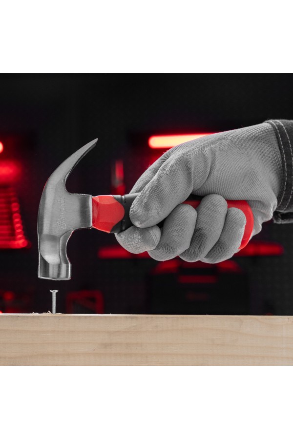 Молоток-гвоздодер мини, боек с магнитом, фибергласовая двухкомпонентная рукоятка, 250 г Matrix