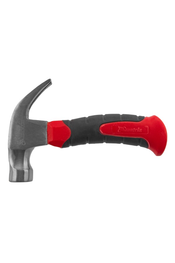 Молоток-гвоздодер мини, боек с магнитом, фибергласовая двухкомпонентная рукоятка, 250 г Matrix