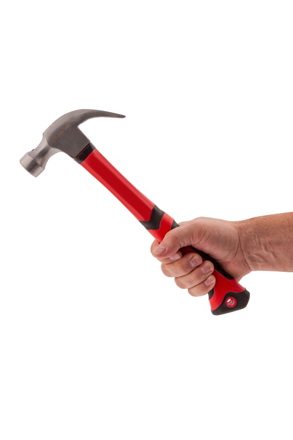 Молоток-гвоздодер, 450 г, боек c магнитом, фибергласовая обрезиненная рукоятка Matrix