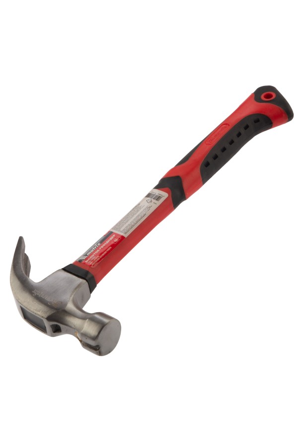 Молоток-гвоздодер, 450 г, боек c магнитом, фибергласовая обрезиненная рукоятка Matrix