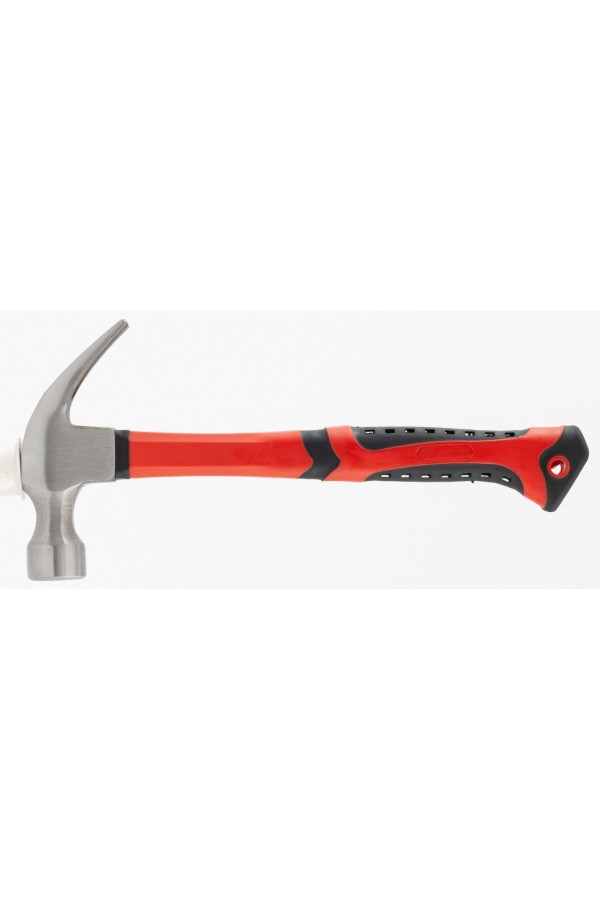 Молоток-гвоздодер, 350 г, боек 26 мм, фибергласовая обрезиненная рукоятка Matrix