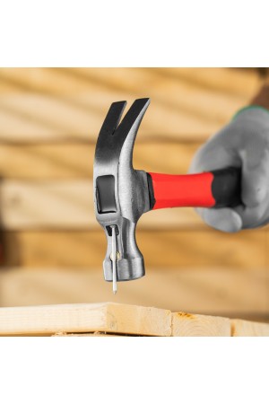 Молоток-гвоздодер optimal, 450 г, боек c магнитом, фибергласовая обрезиненная рукоятка Matrix