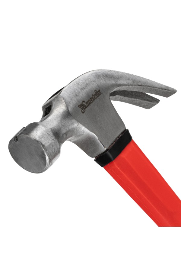 Молоток-гвоздодер optimal, 450 г, боек c магнитом, фибергласовая обрезиненная рукоятка Matrix