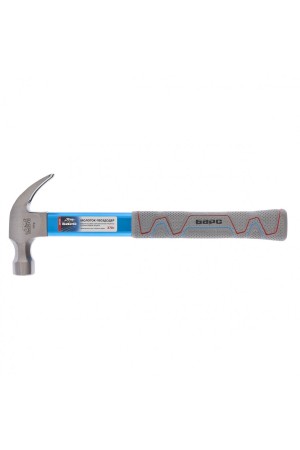 Молоток-гвоздодер 370 г, фибергласовая обрезиненная рукоятка, алюминиевая защита Барс