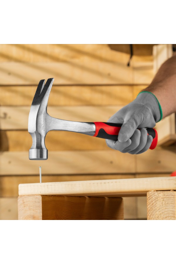 Молоток-гвоздодер, 570 г, цельнометаллический, двухкомпонентная рукоятка Matrix