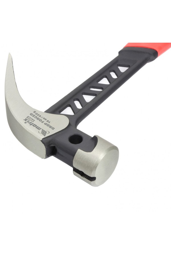 Молоток-гвоздодер, 450 г, цельнокованый, боек с магнитом, двухкомпонентная обрезиненная рукоятка Matrix Pro