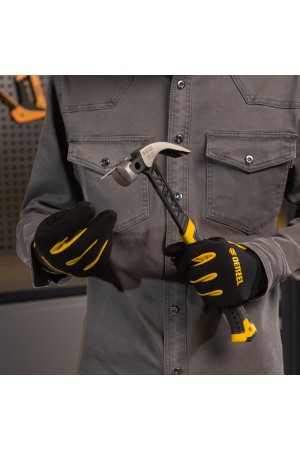 Молоток-гвоздодёр 450 г, цельнокованый,боек с магнитом, двухкомп. обрезин. рук-ка Denzel