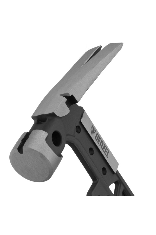 Молоток строительный 450 г, цельнокованый,боек с магнитом, двухкомп. обрезин. рук-ка Denzel