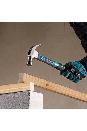 Молоток-гвоздодер, 450 г, фибергласовая трехкомпонентная рукоятка Gross