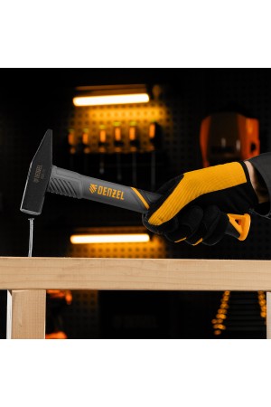 Молоток слесарный, 300 г, кованый, фибергласовая рукоятка c TPR покрытием Denzel