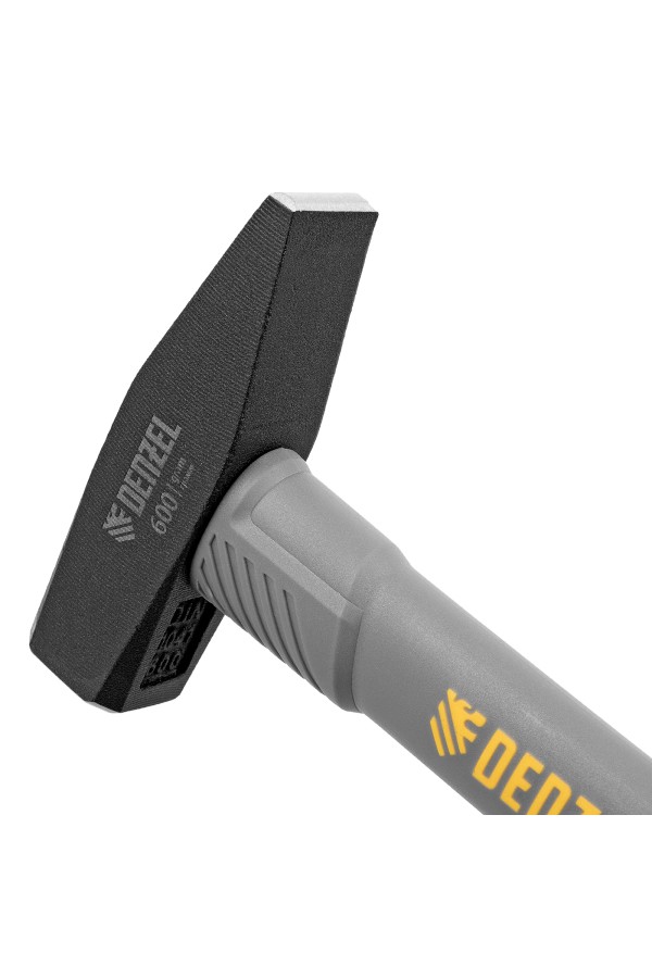 Молоток слесарный, 600 г, кованый, фибергласовая рукоятка c TPR покрытием Denzel