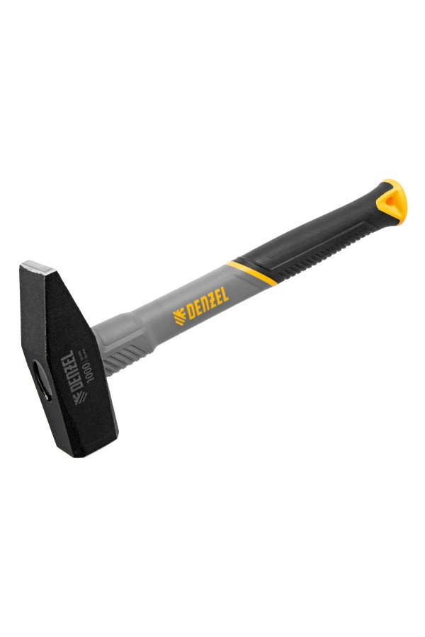 Молоток слесарный, 1000 г, кованый, фибергласовая рукоятка c TPR покрытием Denzel