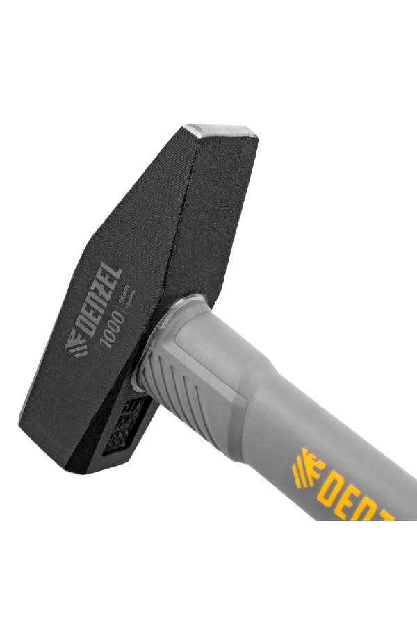 Молоток слесарный, 1000 г, кованый, фибергласовая рукоятка c TPR покрытием Denzel