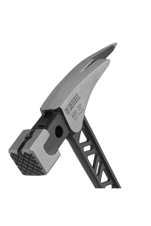 Молоток кровельщика 600 г, цельнокованый, боек с магнитом, двухкомп. обрезин. рук-ка Denzel