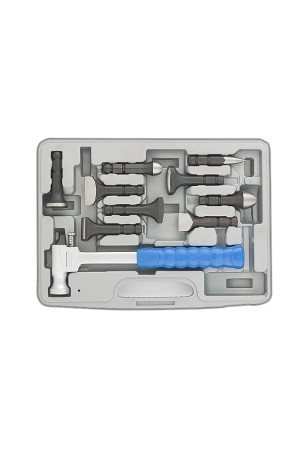 Набор рихтовочный, молоток цельнометаллический, обрезин. ручка, сменные бойки, 9 шт, в боксе Matrix