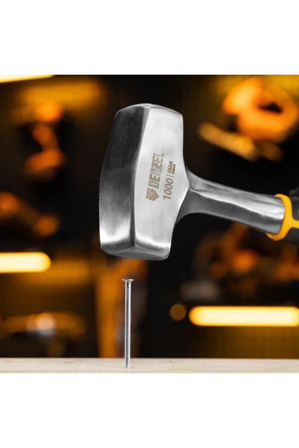 Кувалда 1 кг, цельнометаллическая, двухкомпонентная рукоятка Denzel