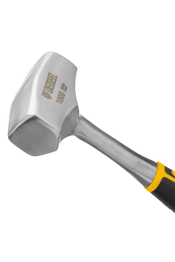 Кувалда 1 кг, цельнометаллическая, двухкомпонентная рукоятка Denzel