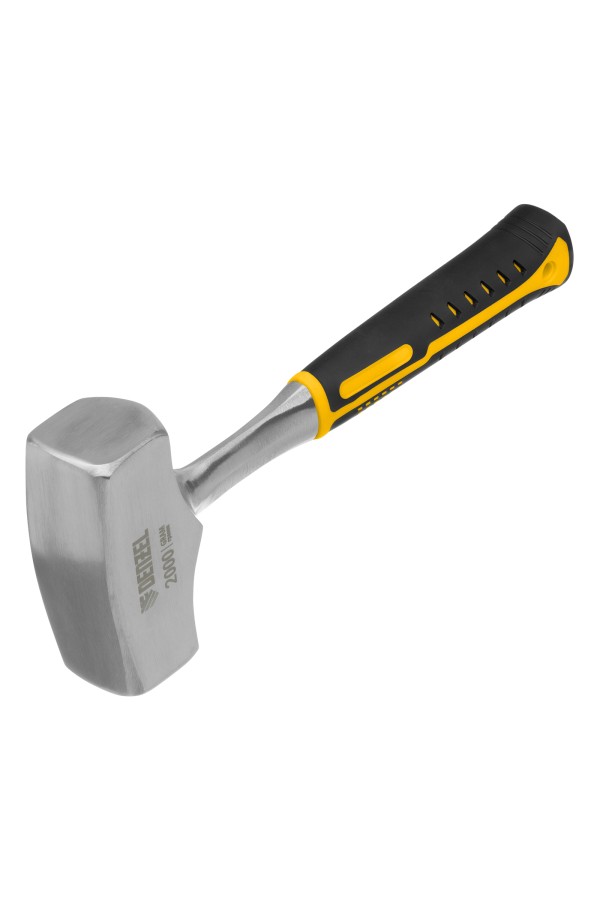 Кувалда 2 кг, цельнометаллическая, двухкомпонентная рукоятка Denzel