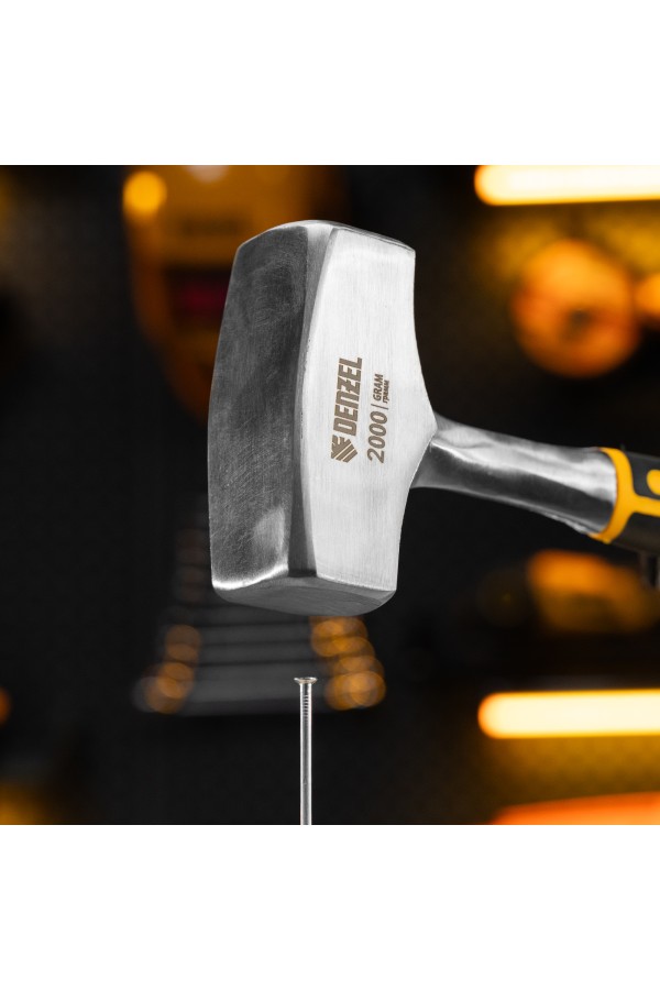 Кувалда 2 кг, цельнометаллическая, двухкомпонентная рукоятка Denzel