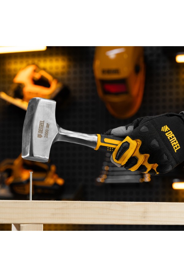 Кувалда 2 кг, цельнометаллическая, двухкомпонентная рукоятка Denzel