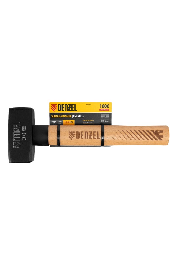 Кувалда, 1000 г, кованая головка, буковая рукоятка Denzel