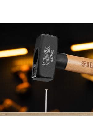 Кувалда, 1000 г, кованая головка, буковая рукоятка Denzel