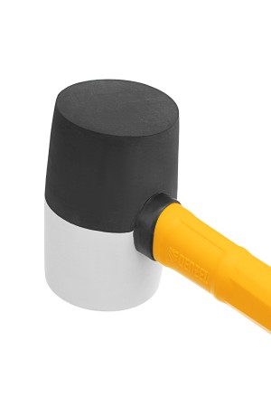 Киянка резиновая, 225 г, черно-белая, фибергласовая рукоятка c TPR покрытием Denzel