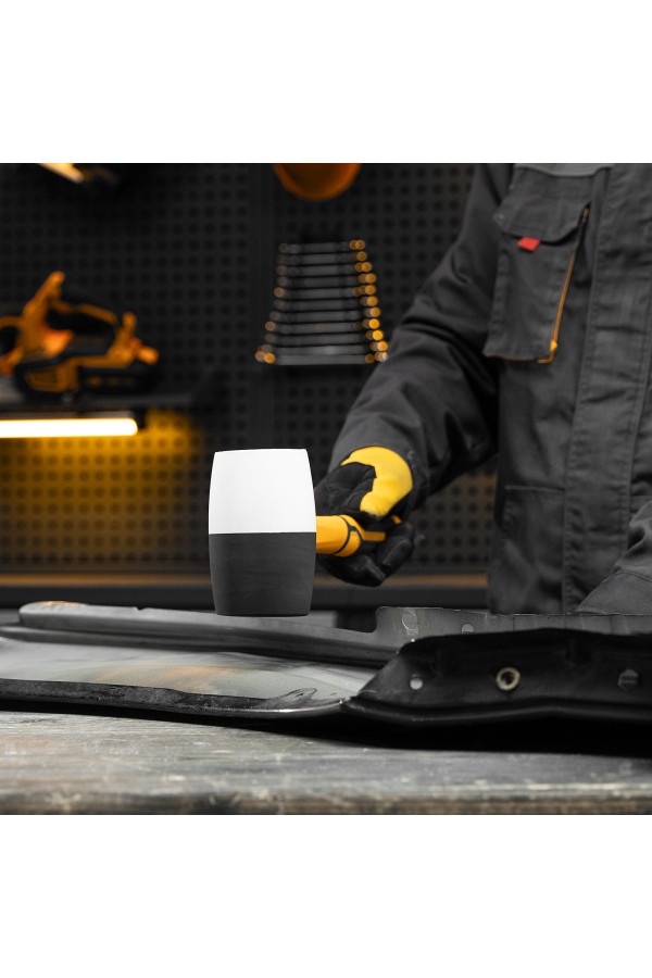 Киянка резиновая, 680 г, черно-белая, фибергласовая рукоятка c TPR покрытием Denzel