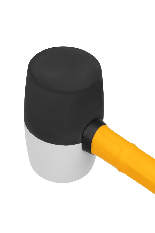 Киянка резиновая, 680 г, черно-белая, фибергласовая рукоятка c TPR покрытием Denzel