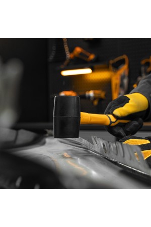 Киянка резиновая, 225 г, черная, фибергласовая рукоятка c TPR покрытием Denzel