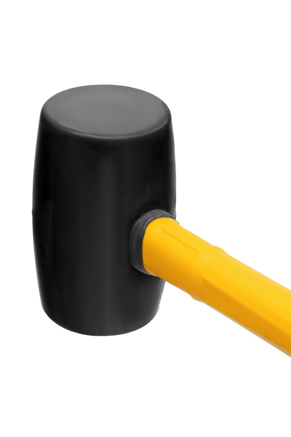 Киянка резиновая, 680 г, черная, фибергласовая рукоятка c TPR покрытием Denzel