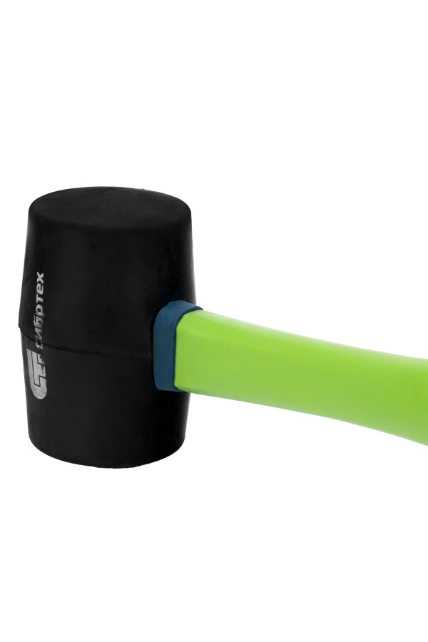 Киянка резиновая, 450 г, черная резина, фибергласовая рукоятка Сибртех