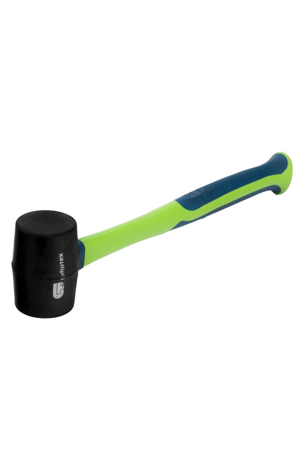 Киянка резиновая, 450 г, черная резина, фибергласовая рукоятка Сибртех