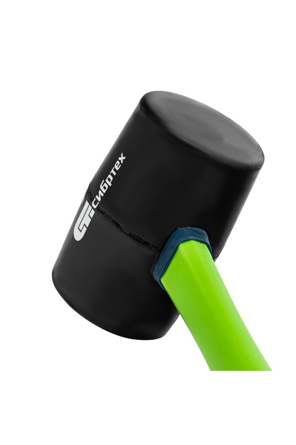 Киянка резиновая, 680 г, черная резина, фибергласовая рукоятка Сибртех