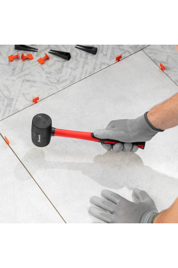 Киянка резиновая, 225 г, черная резина, фибергласовая рукоятка Matrix