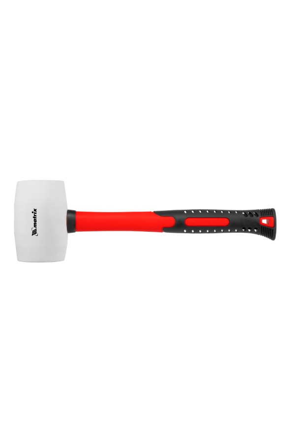 Киянка резиновая, 450 г, белая резина, фибергласовая рукоятка Matrix