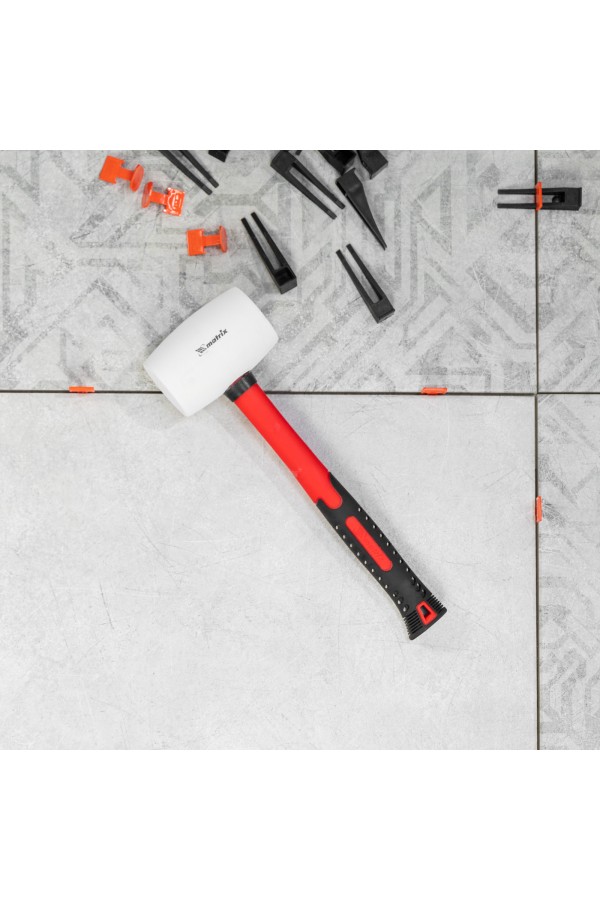 Киянка резиновая, 450 г, белая резина, фибергласовая рукоятка Matrix