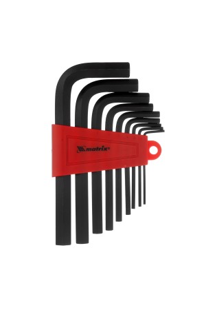 Набор ключей имбусовых HEX, 2.0-12 мм, CrV, 9 шт, оксидированные Matrix