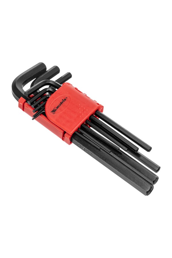 Набор ключей имбусовых HEX, 1.5-10 мм, CrV, 9 шт, удлиненные Matrix